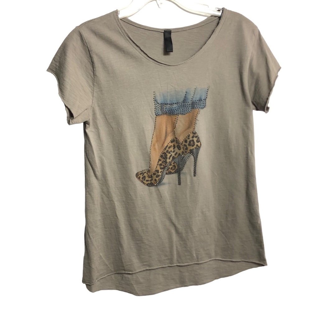 venti6 T-Shirt Fashion girl high heels studded t-shirt
